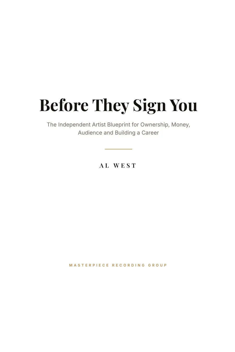 Before They Sign You — page 2, Title page
