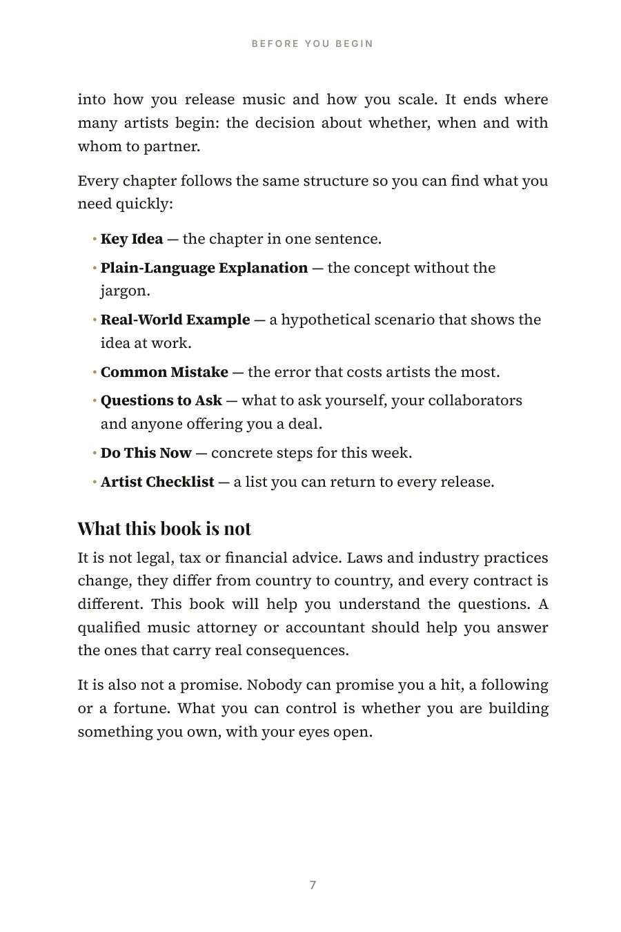 Before They Sign You — page 7, Before You Begin