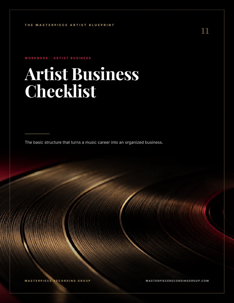 Artist Business Checklist workbook cover